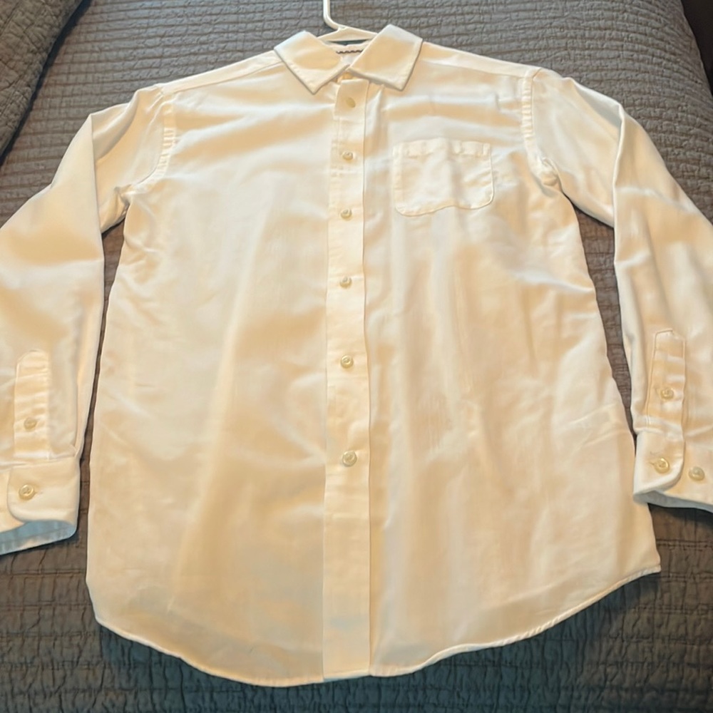 Cat & Jack Boys white long sleeve button down